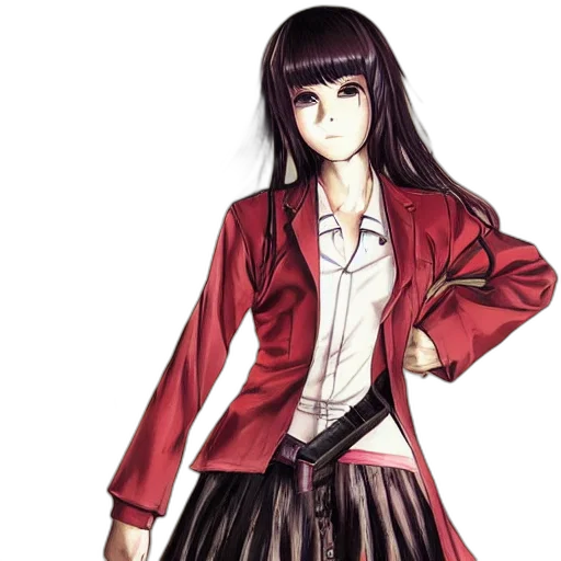 jacket, staff, weapon, dress, concept art, anime, pixel art, photorealistic transparent PNG cut-out