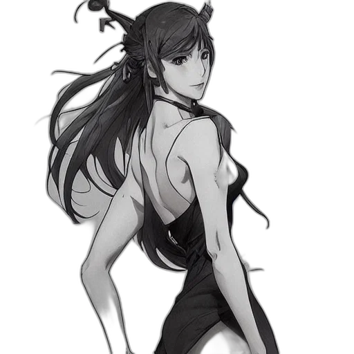 dress, creature, staff, weapon, concept art, anime, fantasy art, cartoon transparent PNG cut-out