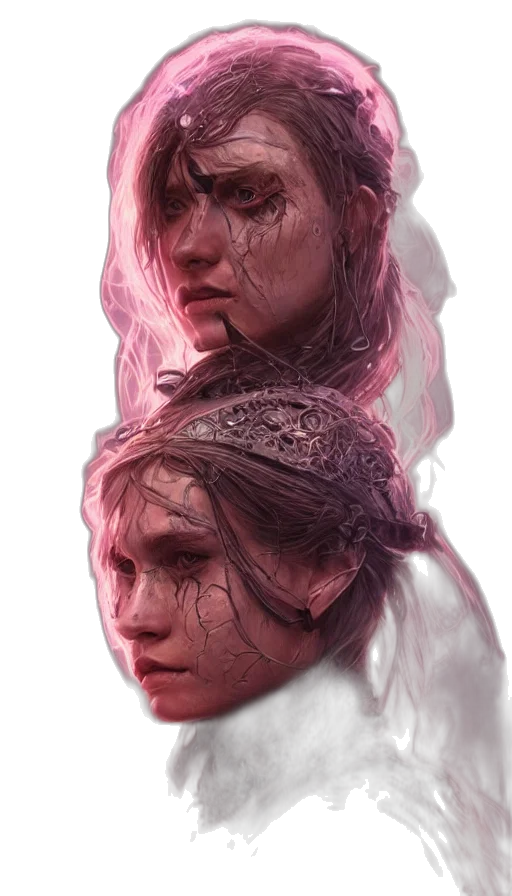 face, mask, crown, hair transparent PNG cut-out