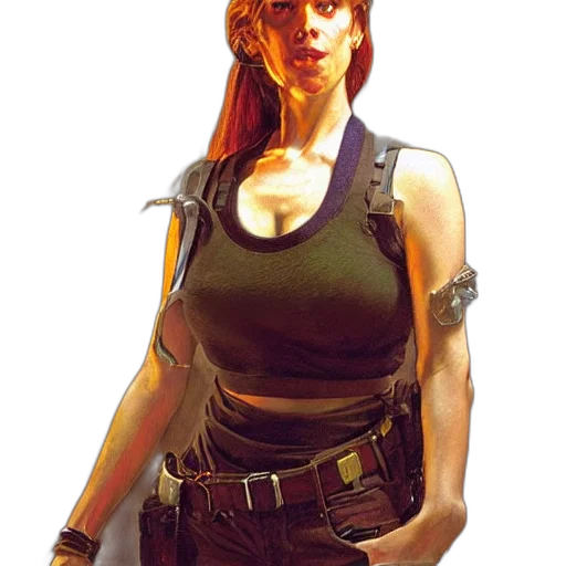 weapon, staff, jacket, robot, concept art, comic book art, cyberpunk, fantasy art transparent PNG cut-out