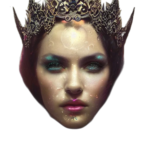 crown, mask, face, jewelry, fantasy art, photorealistic, concept art, 3d render transparent PNG cut-out