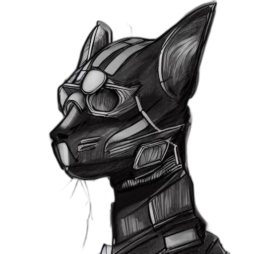 mask, robot, face, hat, cyberpunk, concept art, comic book art, pencil sketch transparent PNG cut-out