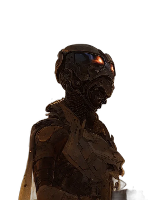 robot, mask, creature, face, concept art, 3d render, cyberpunk, fantasy art transparent PNG cut-out