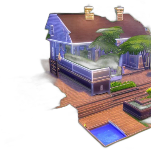 building, furniture, 3d render, concept art transparent PNG cut-out