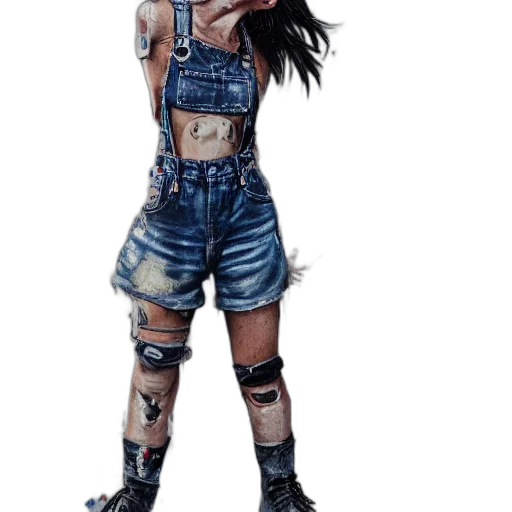 concept art, cyberpunk, fantasy art, comic book art, full, body, pose, mixed transparent PNG cut-out