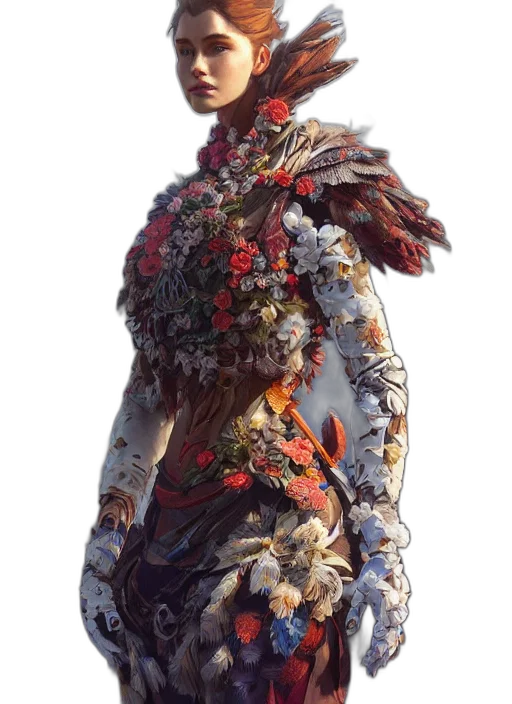 dress, crown, jacket, mask, concept art, fantasy art, photorealistic, 3d render transparent PNG cut-out