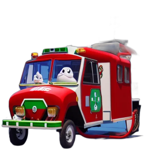 car, concept art, 3d render, pixel art, cartoon, fire, fog, snow transparent PNG cut-out