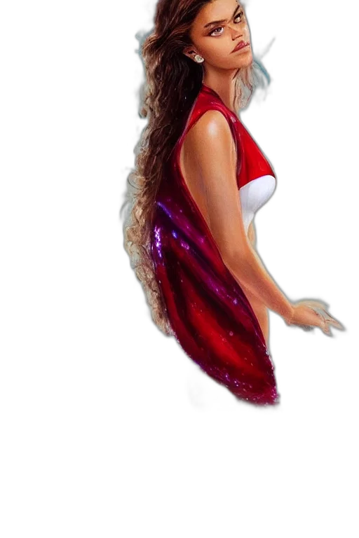 dress, fantasy art, concept art, photorealistic, pixel art, outer space, red, beautiful transparent PNG cut-out