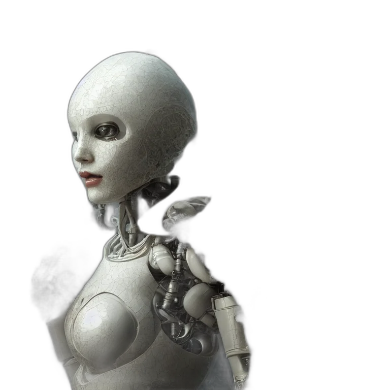 robot, concept art, 3d render, cyberpunk transparent PNG cut-out