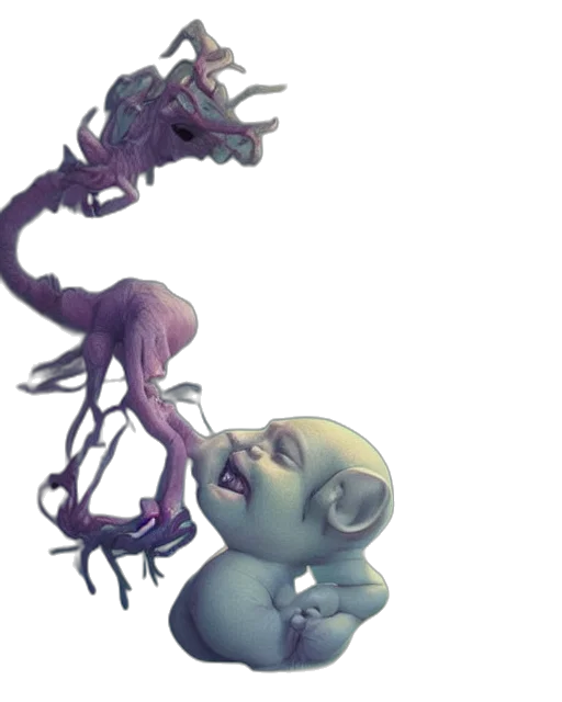 creature, dragon, concept art, 3d render transparent PNG cut-out