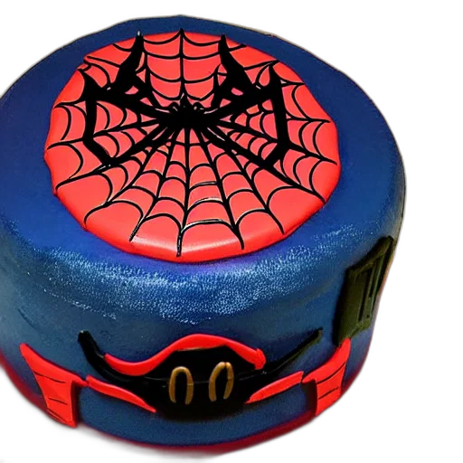 3d render, chinese, knockoff, spider, man, birthday, cake transparent PNG cut-out