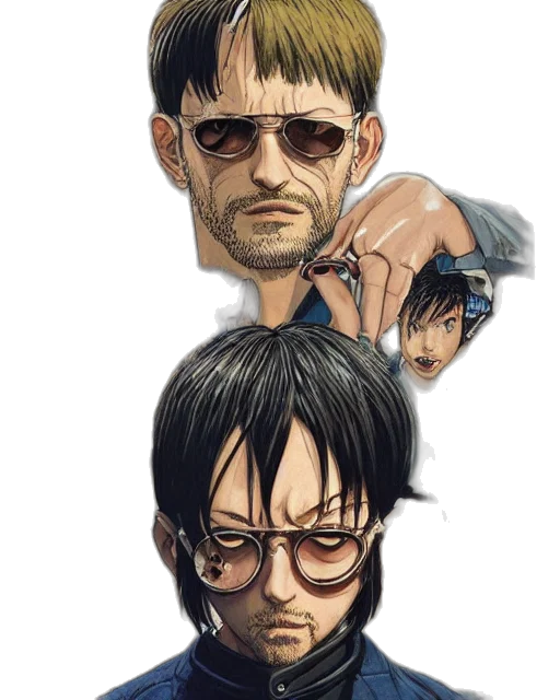face, anime, comic book art, concept art transparent PNG cut-out