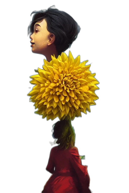 flower, crown, staff, hair, 3d render, photorealistic, concept art, oil painting transparent PNG cut-out