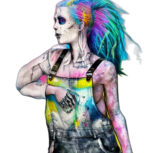 dress, cyberpunk, concept art, watercolor, fantasy art, neon, pastel, colorful transparent PNG cut-out