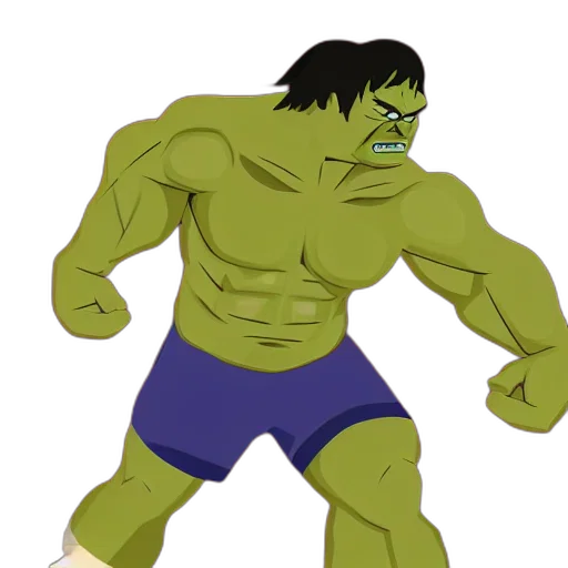 creature, concept art, cartoon, 3d render, comic book art, hulk, hogan, runescape transparent PNG cut-out