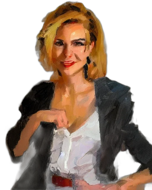jacket, face, staff, oil painting transparent PNG cut-out