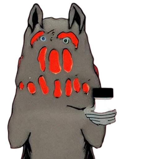 mask, creature, staff, animal, concept art, cartoon, 3d render, unsettling transparent PNG cut-out