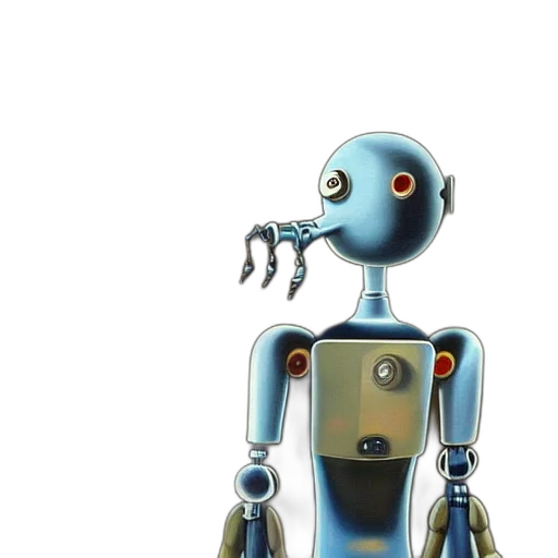 robot, concept art, 3d render, cyberpunk, comic book art, surrealist, painting, himself transparent PNG cut-out