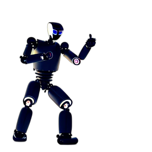 robot, 3d render, concept art, vaporwave, pixel art, outer space, neon lights, blue transparent PNG cut-out