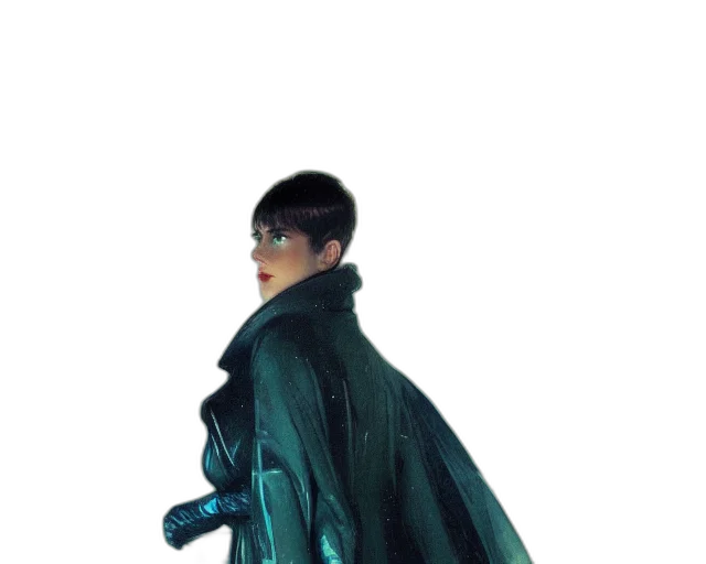 jacket, robot, umbrella, staff transparent PNG cut-out
