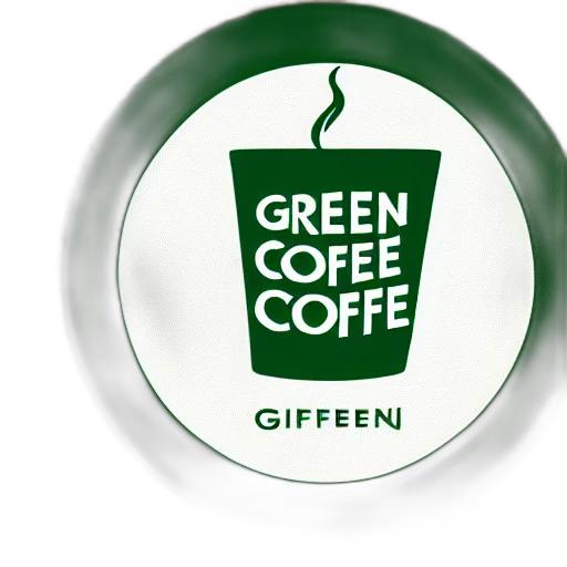 3d render, green, circular, coffee, shop, logo, depicting, disgusting transparent PNG cut-out