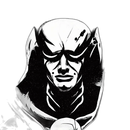 mask, face, comic book art, concept art, pencil sketch, fantasy art, monochrome, healing transparent PNG cut-out