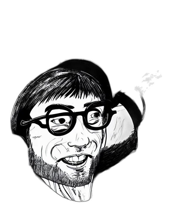 face, staff, hat, creature, cartoon, pencil sketch, comic book art, photorealistic transparent PNG cut-out