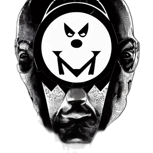 mask, face, robot, crown, comic book art, cyberpunk, cartoon, concept art transparent PNG cut-out