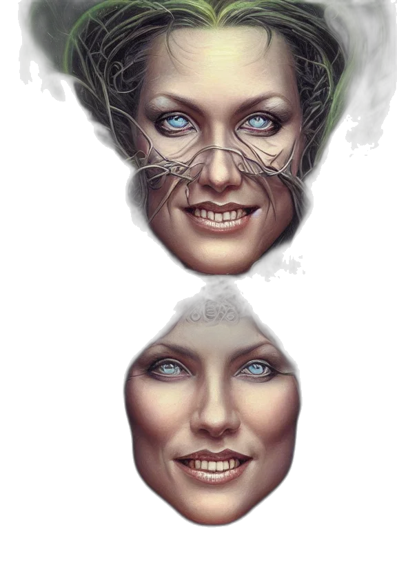 face, mask, concept art, photorealistic transparent PNG cut-out