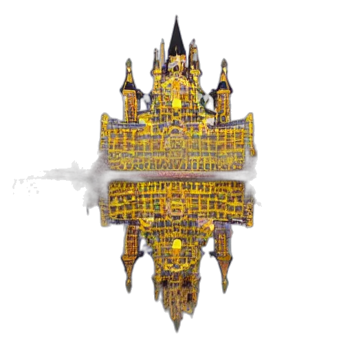 crown, building, jewelry, staff, pixel art, concept art, fantasy art, 3d render transparent PNG cut-out