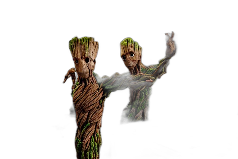 tree, creature, staff, 3d render transparent PNG cut-out