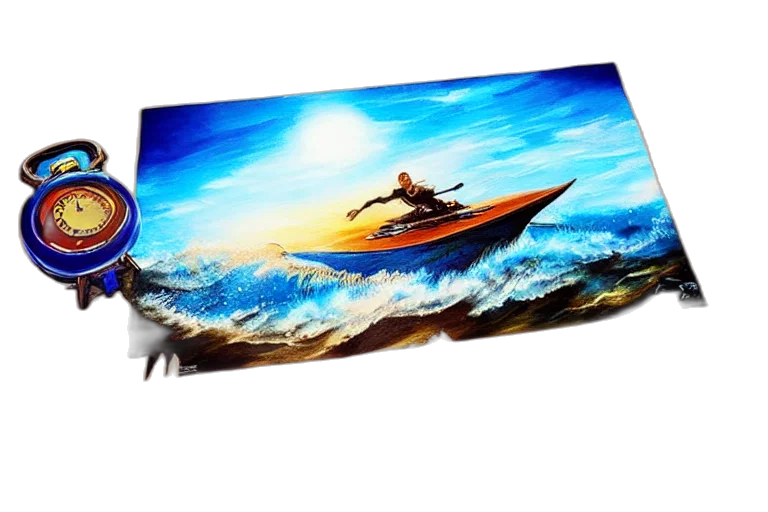 oil painting, photorealistic, concept art, fantasy art, underwater, sunset, beach, fog transparent PNG cut-out