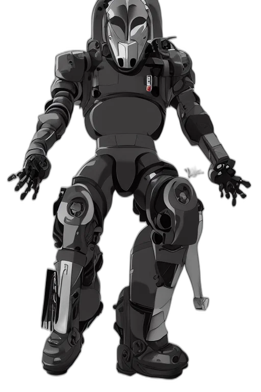 robot, weapon, concept art, cyberpunk transparent PNG cut-out