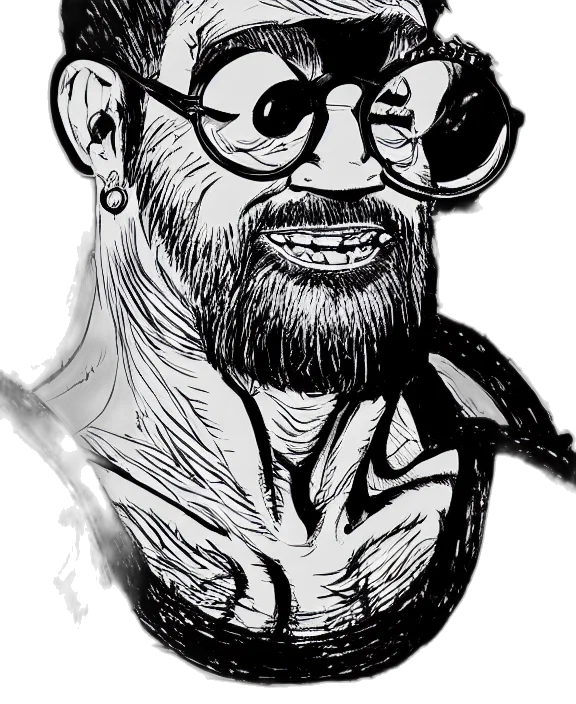 face, creature, staff, mask, comic book art, cartoon, concept art, pencil sketch transparent PNG cut-out