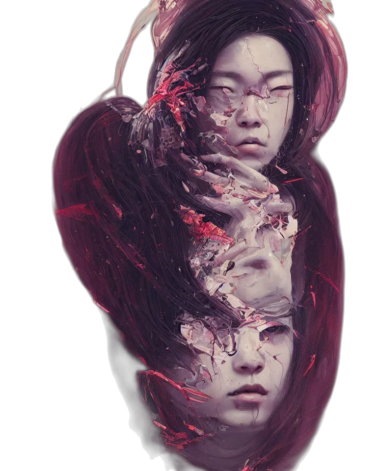 mask, face, crown, hair, photorealistic, fantasy art, concept art, cyberpunk transparent PNG cut-out