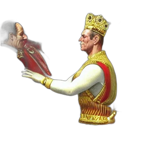 crown, staff, sword, face, 3d render, concept art, photorealistic, silvio transparent PNG cut-out