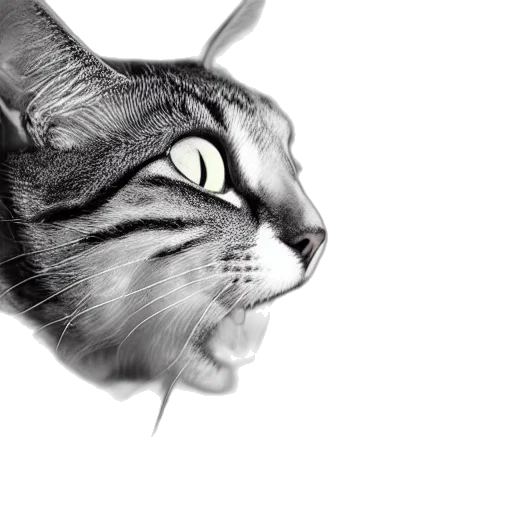 animal, creature, photorealistic, pencil sketch, 3d render, concept art, cat, taking transparent PNG cut-out