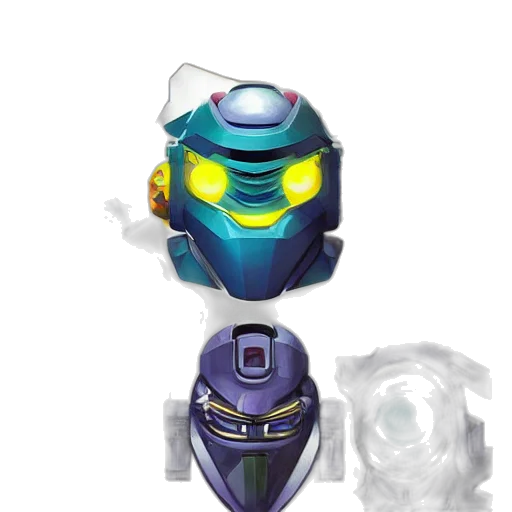 robot, mask, concept art, pixel art transparent PNG cut-out