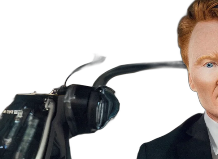 staff, hair, weapon, face, photorealistic, conan, brien, brian transparent PNG cut-out
