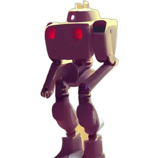 robot, weapon, concept art, 3d render, pixel art, watercolor, red, dark transparent PNG cut-out