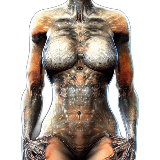 jewelry, robot, dress, creature, concept art, 3d render, photorealistic, fantasy art transparent PNG cut-out