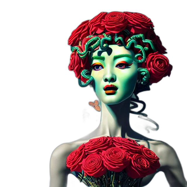 dress, mask, flower, crown transparent PNG cut-out