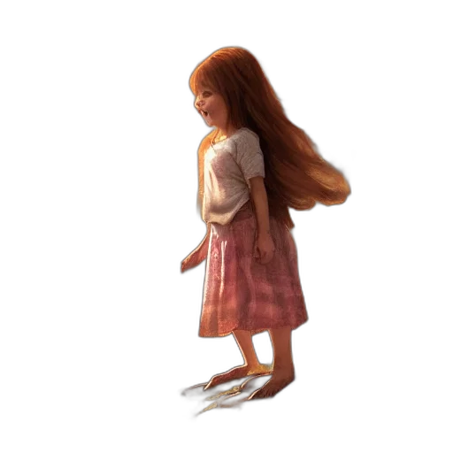dress, hair, shoes, creature, 3d render, concept art, photorealistic, fantasy art transparent PNG cut-out