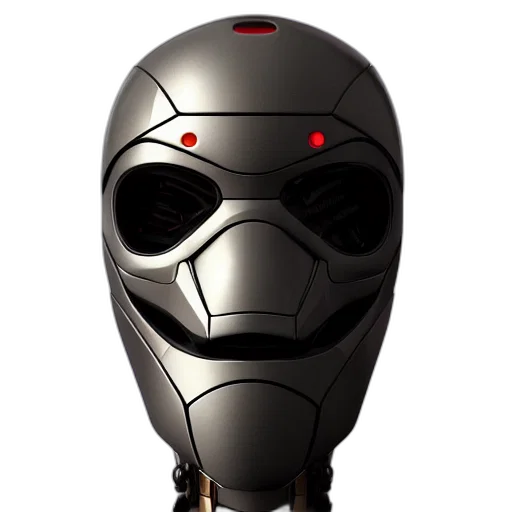 robot, mask, face, 3d render, cyberpunk, concept art, comic book art, hiperrealist transparent PNG cut-out
