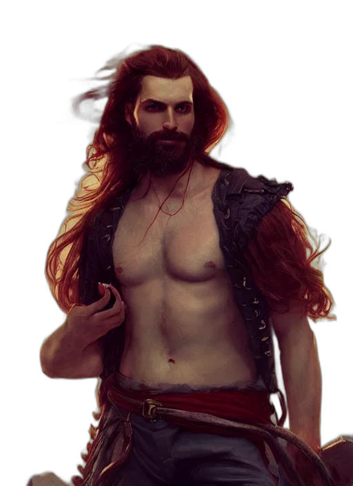 fantasy art, concept art, comic book art, photorealistic, red, portrait, painting, years transparent PNG cut-out