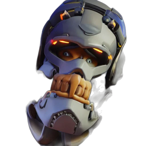 mask, face, robot, weapon, concept art, 3d render, cyberpunk, pixel art transparent PNG cut-out