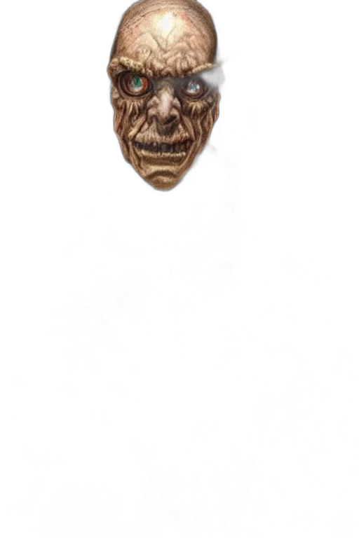 mask, face, creature, staff, concept art, 3d render, photorealistic, fantasy art transparent PNG cut-out