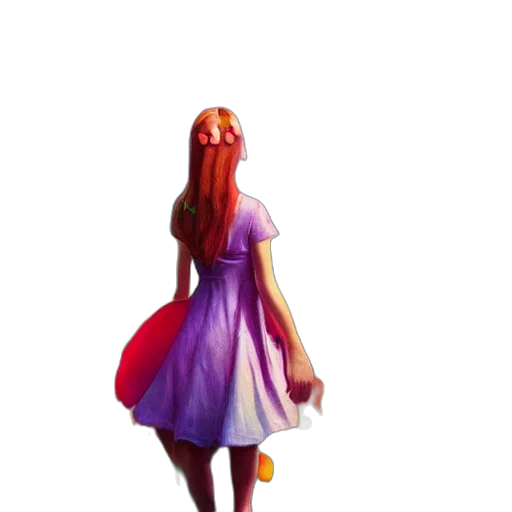 dress, creature, staff, crown transparent PNG cut-out