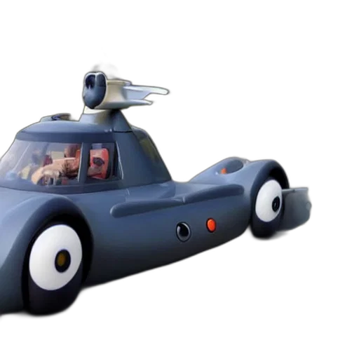 car, robot, weapon, 3d render, concept art, flying, ghibli transparent PNG cut-out