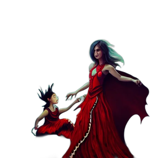 dress, fantasy art, concept art, comic book art transparent PNG cut-out